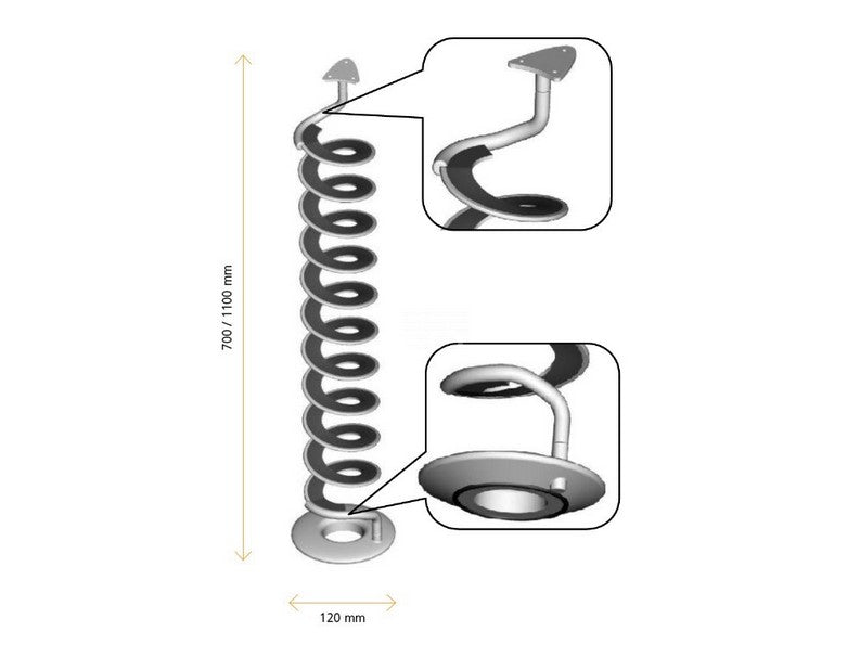 ASA 01007000002 Kabelový organizér HELIX, délka 700-1100mm, šířka 120mm, chrom/neutral ASA 01007000002 Kabelový organizér HELIX, délka 700-1100mm, šířka 120mm, chrom/neutral